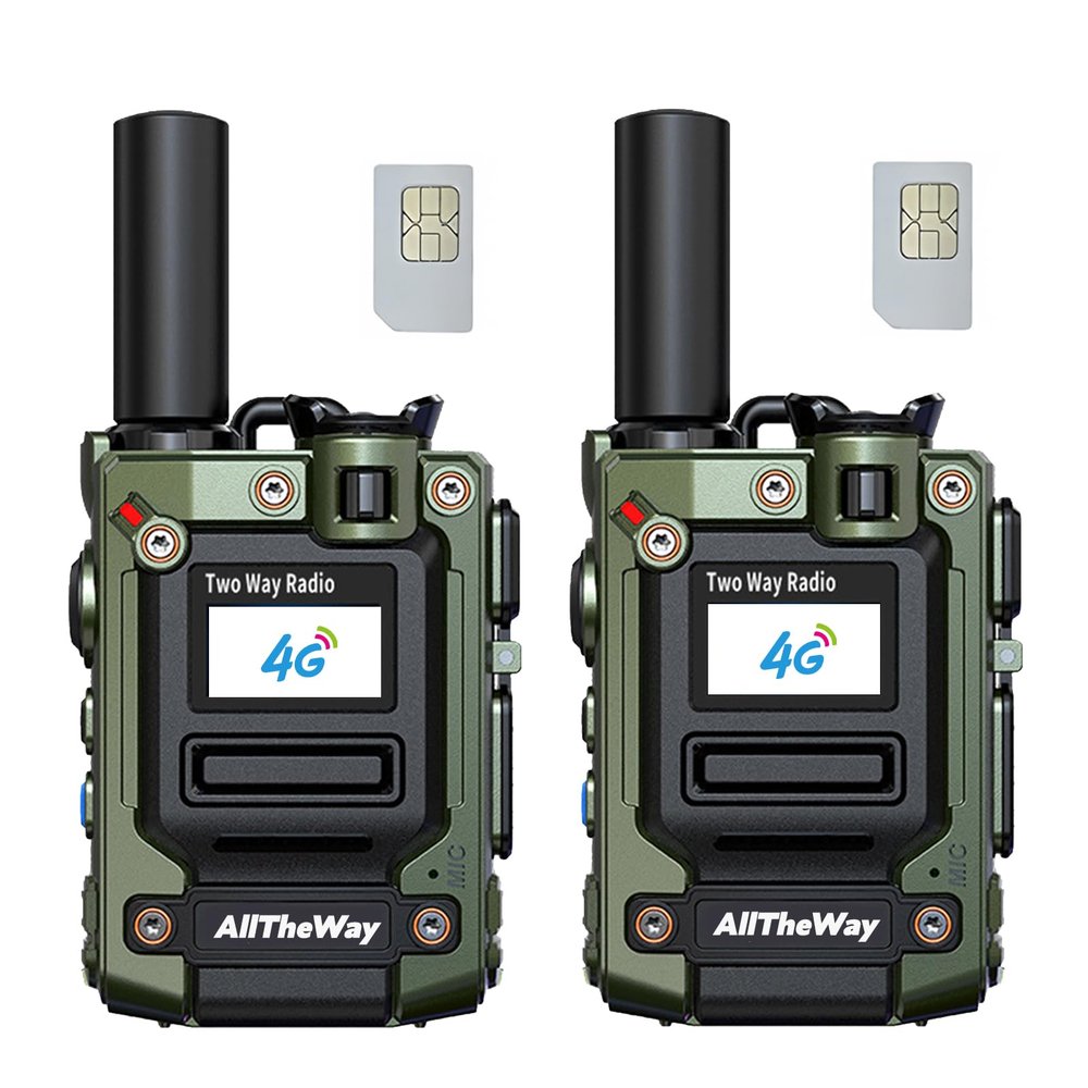 2 Pack Global Walkie Talkies Unlimited Range Nationwide 4G PTT Two Way Radio Long Distance Portable Radios for Family and Work Team(Green)