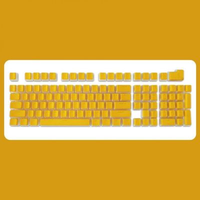 APOJHGF PBT OEM Profile 108 Pudding Keycaps Compatible with MX Switch Mechanical Keyboards RGB Backlit Custom DIY Keycap Set(Yellow)