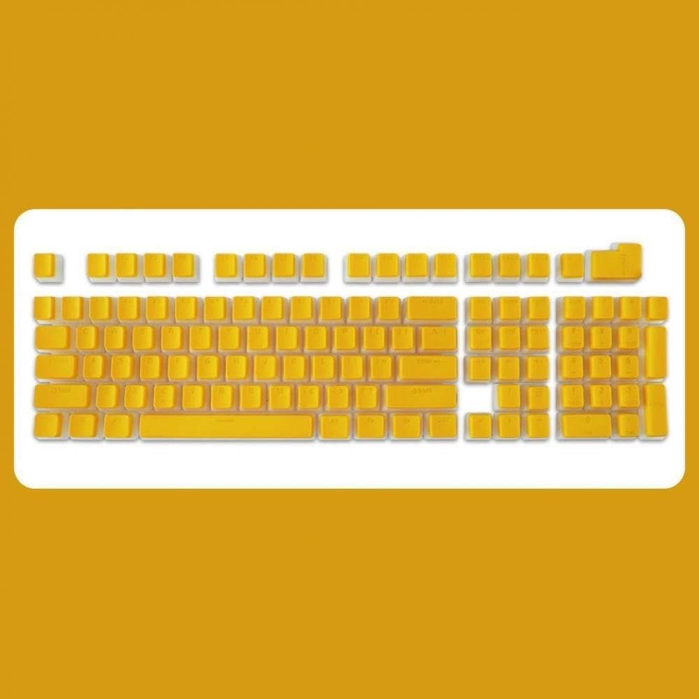 APOJHGF PBT OEM Profile 108 Pudding Keycaps Compatible with MX Switch Mechanical Keyboards RGB Backlit Custom DIY Keycap Set(Yellow)