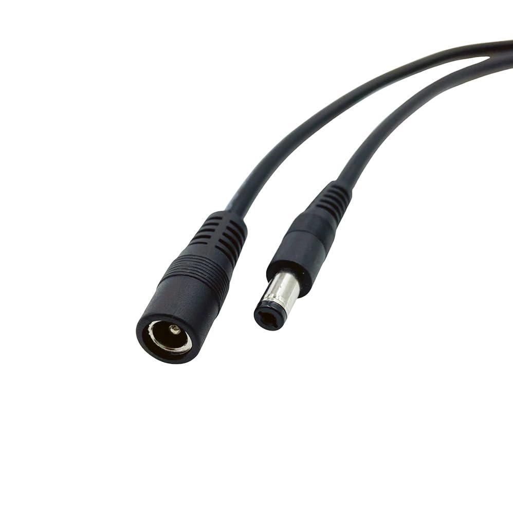 1 Pair DC 5521 Power Pigtails Cable,1.6ft Male and Female 5.5 * 2.1mm 12V 120W 18AWG Power Supply Connecting Repair Cable for CCTV Security Camera LED Strip Light(50cm+50cm)