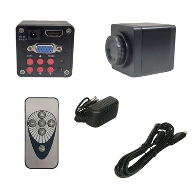 Professional Microscope Lens, Black 20MP HDMI VGA 1080P Digital Video Microscope Camera with 130X C Mount Lens Industrial Microscopio Phone PCB Repair Tools Easy to Use and Setup (