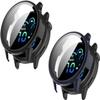 2 Pack Hard Case with Screen Protector for Garmin Vivoactive 6, HD Clear Built-in 9H Tempered Glass Full Protection Slim Cover (Black/Dark Blue) view 1