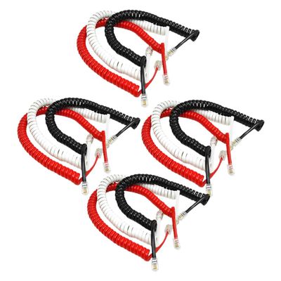 DIYEAH 12pcs Coiled Telephone Receiver Cable Flexible Cord for Landline Phones Easy Installation Compatibility