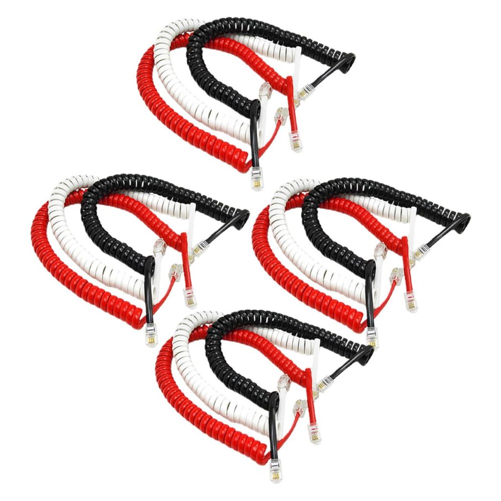 DIYEAH 12pcs Coiled Telephone Receiver Cable Flexible Cord for Landline Phones Easy Installation Compatibility