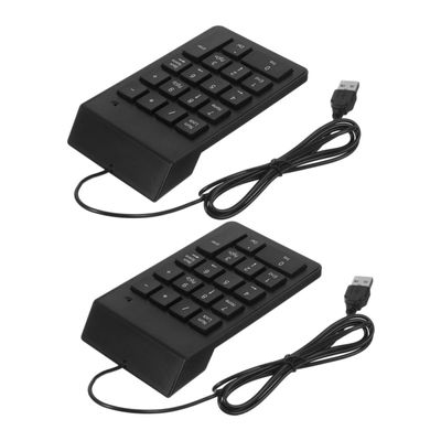 Lurrose 2pcs Portable USB Numeric Keypad with Keys Compact Financial and Banking Number Pad for Desktop and Laptop Durable Quick Access USB Interface for Efficient Data Entry