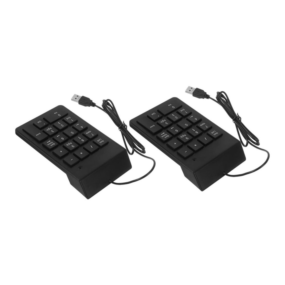 VILLCASE 2pcs USB Numeric Keypad Compact Numpad for Laptop and Pc Lightweight Portable Design for Entry for Banking and Financial Tasks