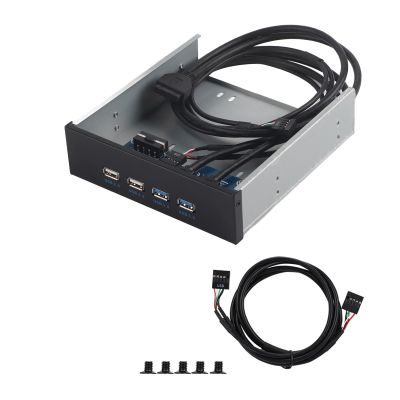 Mtlavishness 2 Port USB3 0 and 2 Port USB2 0 HUB Expansion Floppy Drive Front Panel with Metal Bracket for Rigidity and Sandblasted Panel to Prevent Oxidation Used for Computer