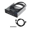 Mtlavishness 2 Port USB3 0 and 2 Port USB2 0 HUB Expansion Floppy Drive Front Panel with Metal Bracket for Rigidity and Sandblasted Panel to Prevent Oxidation Used for Computer view 1
