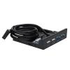 Mtlavishness 2 Port USB3 0 and 2 Port USB2 0 HUB Expansion Floppy Drive Front Panel with Metal Bracket for Rigidity and Sandblasted Panel to Prevent Oxidation Used for Computer view 4