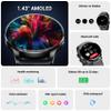IOWODO Smart Watch for Women Men, 1.43" AMOLED Ultra-Clear Screen Fitness Tracker with HeartRate/Sleep Monitor, 21Languages, Answer/Make Calls,Waterproof Smartwatch for Android and iPhone (2 Straps) view 2