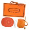 ABOOFAN 1Set Drink Warmer Mug with Lid Spoon Quick Heating Coffee Mug Set for Desk Automatic Heating Electric Cup Warmer Present for Christmas Birthday Celebrations view 1