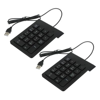BRIGHTFUFU 2pcs Bank Financial Keyboard Numeric Keypad USB Portable External Number Pad for Laptop Computer Pc Keypad