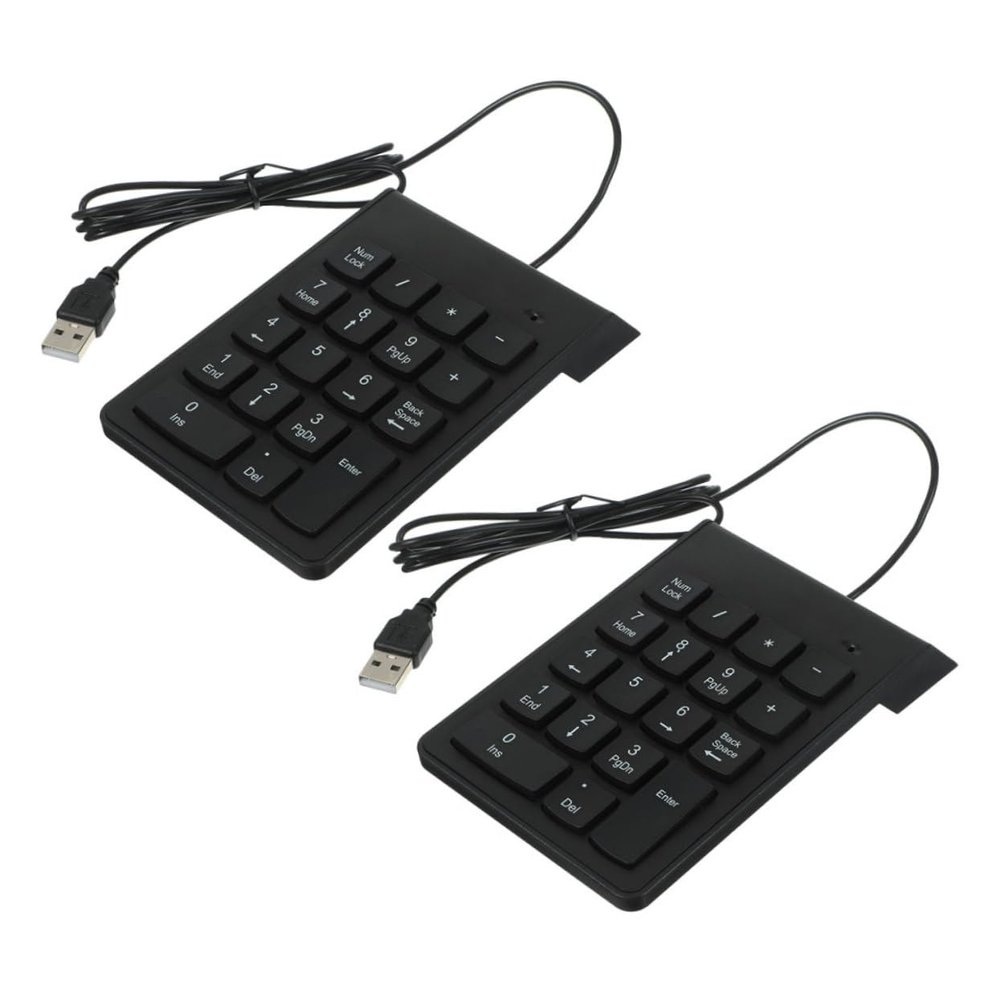 BRIGHTFUFU 2pcs Bank Financial Keyboard Numeric Keypad USB Portable External Number Pad for Laptop Computer Pc Keypad