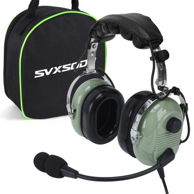 SVXSODA Aviation Headsets GA Headphone Noise Reduction for Pilot Trainees Beginner PPL Students Casual Flyers Flight Passengers Aviation Maintenance Ground Crew Flying Enthusiasts (629-A-LIGHT Green)