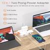 2 Prong Power Strip, WRXDMC 2 Prong to 3 Prong Outlet Adapter, 1400J Two Prong Surge Protector, 15ft Long Extension Cord, 8 AC Outlets with 2 USB C and 2 USB A Port, Wall Mountable,Ideal for Old House view 3