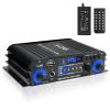 4 Channel Stereo Receivers Audio Home Amplifier Bluetooth 5.0, RMS 50Wx4 Max 1200W HiFi Power Amplifier, USB/SD/FM, Class D Home Audio Receiver for Home Theate view 1