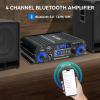 4 Channel Stereo Receivers Audio Home Amplifier Bluetooth 5.0, RMS 50Wx4 Max 1200W HiFi Power Amplifier, USB/SD/FM, Class D Home Audio Receiver for Home Theate view 3