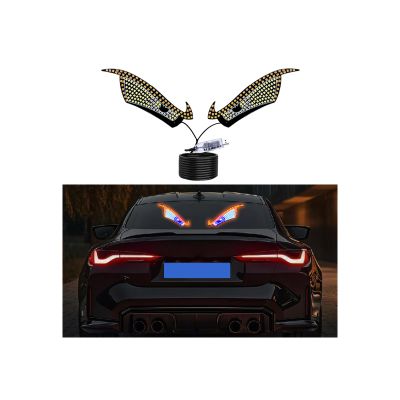 Car Devil Eye Lights,LED Window Devil Eye Lights,Dynamic Devil Eye car Lights,car Windscreen and Rear Window USB Plug Push Button Control Eye LED Lights