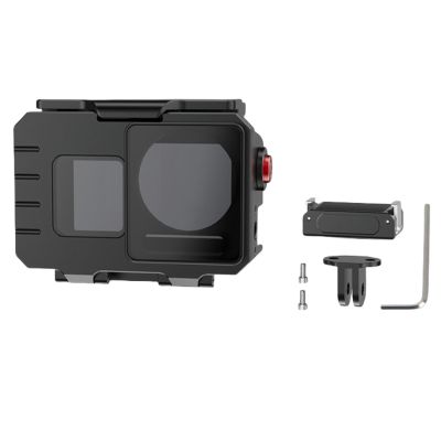 TEHAOUU Waterproof Case for Action5PRO/4/3  80m Deep-Sea Diving Housing, Quick Release, Aluminum Alloy, HD Glass Lens, Cold Shoe Mount (Magnetic Quick-Release Mount)