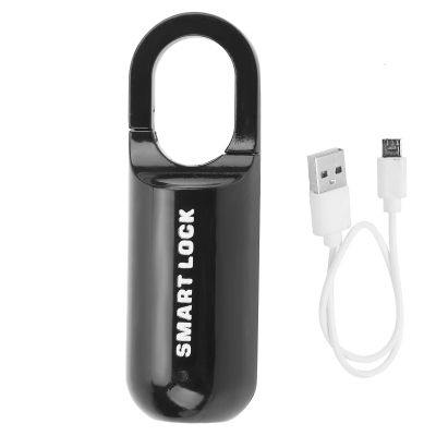 Fingerprint Padlock,Led Light Biometric Keyless Security Lock,Ten Fingerprint USB Rechargeable, Emergency Unlock, Zinc Alloy (Black)