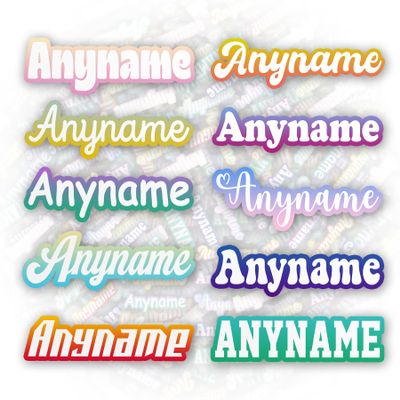 Personalized Custom Font Name Decal Waterproof Vinyl Sticker Compatible with Tumbler Cups, Laptop, Phones, RV, Boats, Helmets, Hardhats, Notebooks, and Vehicles Gifts