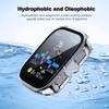 Fhyeugfy for A-mazfit Bip 6 Case,[2 Pack] Hard PC Case with Tempered Glass Screen Protector,Ultra-Thin Scratch Resistant Cover for A-mazfit Bip 6-Clear+Black view 3