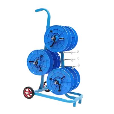 KIYILIHI Wire Spool Rack, Cable Caddy with Wheels Wire Dispenser Rack,Cable Dispenser for Cord Reels Ropes Paracord(Blue,85x55x38cm)