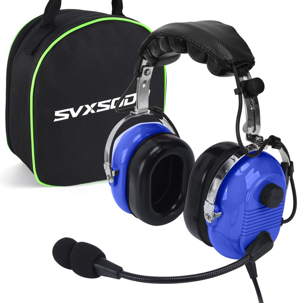 SVXSODA Aviation Headsets GA Headphone Noise Reduction for Pilot Trainees Beginner PPL Students Casual Flyers Flight Passengers Aviation Maintenance Ground Crew Flying Enthusiasts (629-A-BLUE)