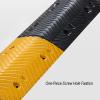 Rubber Speed Bump,1 Channel Cable Protector Ramps Traffic Speed Bumps,Modular Protective Cover 22046lbs Load Capacity for Floor Cover Trunking(Size:Size 1) (One Colo view 4