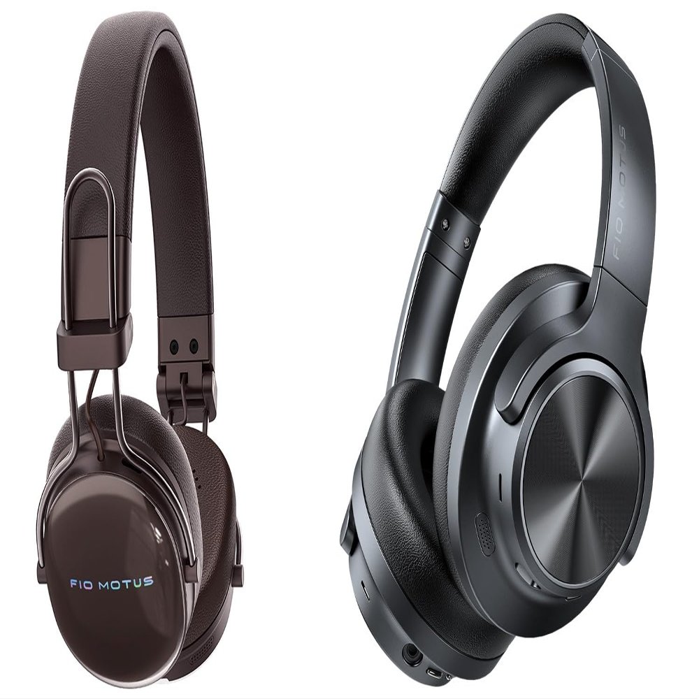 FIO MOTUS FM30 Active Noise Cancelling On Ear Headphones with FM20, Wireless Over Ear, Hi-Res Sound, Custom EQ via App, 130H Playtime, Comfortable Fit, for Travel Home Office