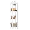 IZEUK 4 Tier Steel Storage Shelves, Adjustable Wire Shelving Unit for Kitchen, Bathroom, or Office Organization, Heavy Duty Metal Rack, 480 lbs Capacity, 11.8" D x 11.8" W x 47.3" H, White view 1