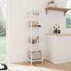 IZEUK 4 Tier Steel Storage Shelves, Adjustable Wire Shelving Unit for Kitchen, Bathroom, or Office Organization, Heavy Duty Metal Rack, 480 lbs Capacity, 11.8" D x 11.8" W x 47.3" H, White view 4