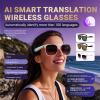 Smart AI Bluetooth Sunglasses for Women Men Translation Translator Translate Translating Headphones Audio Glasses with 150 Language & Accents UV Protection Bluetooth 5.4 Eyeglasses with Speakers view 3