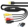 ShuoArmor RCA Video Capture Card, USB 2.0 Extension Cable VHS to Digital Converter,Convert Digital from VHS VCR Mini DV for Laptops/MAC/PC view 2