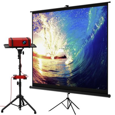 120" Projector Screen with Stand & Universal Projector Tripod Stand