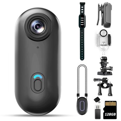 4K 128GB Mini Body Camera - Magnetic Thumb-Sized Action Cam with Video & Audio Recording, Hands-Free, Waterproof, Suitable for Vlog Creation, Work Record, Pet Walking, Travel Shooting & Daily Use