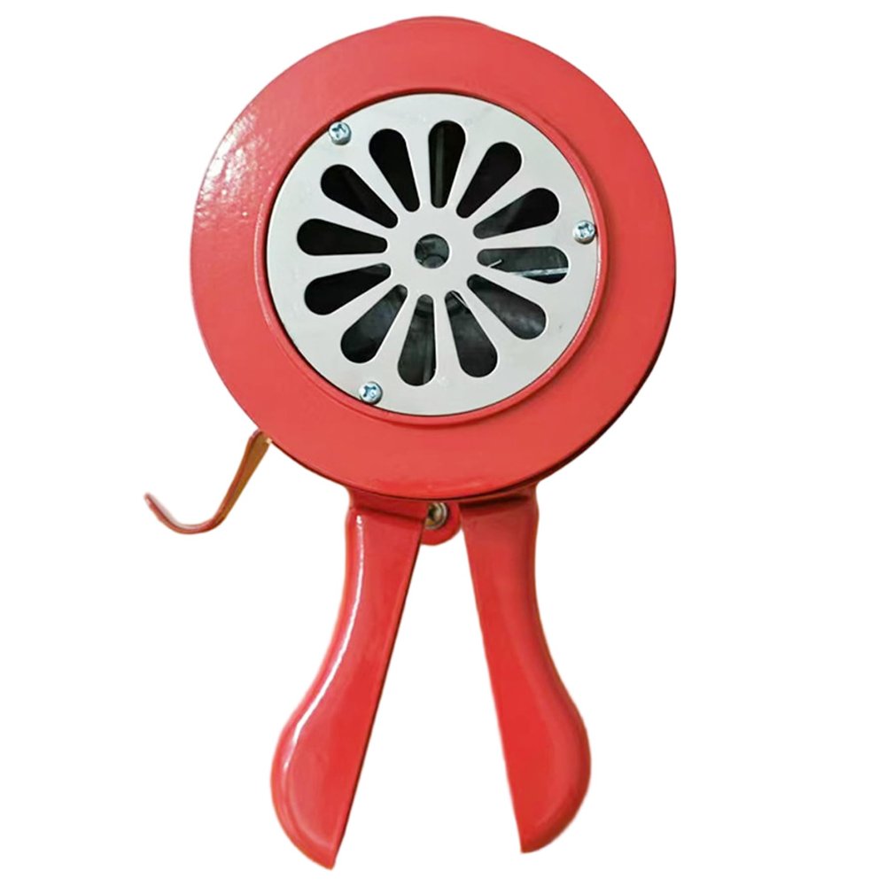 Air Raid Sirens, Handheld Sirens with Foldable Hand Crank Red Aluminium Alloy Portable for Air Raid, Emergency, Defense Drill