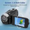 Video Camera Camcorder, HD 1080P 16MP Digital Camera Recorder with 2.4 Inch 270 Rotation Screen, 16X Digital Zoom, Fill Light (Black) view 3