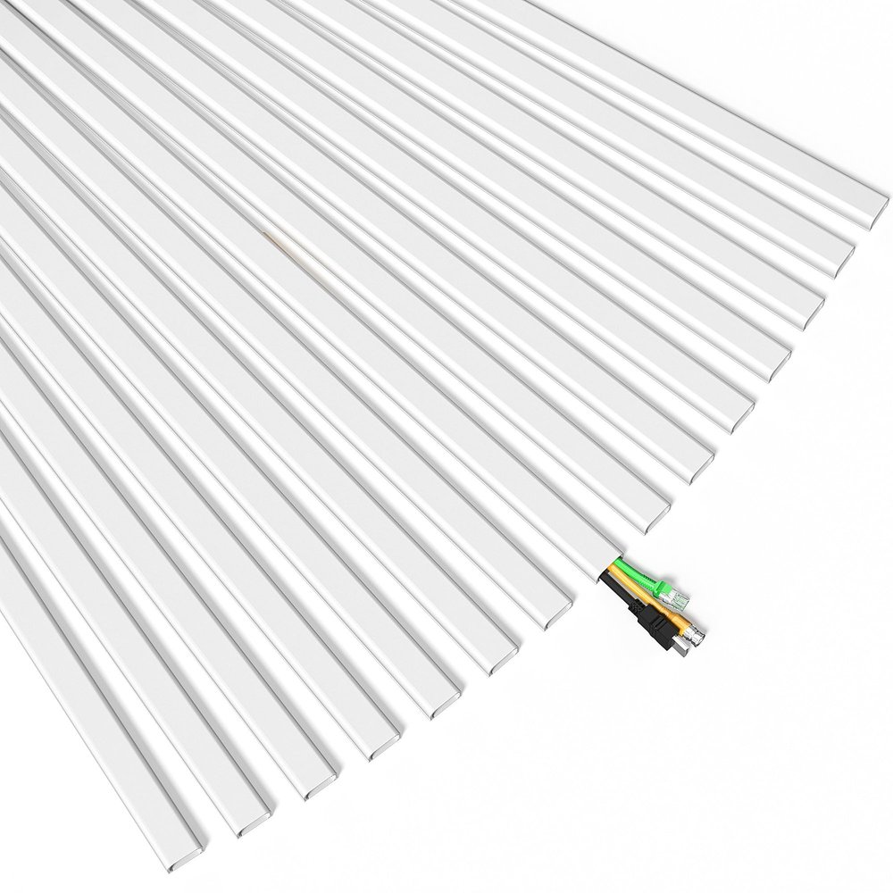 Delamu 236in Cord Hider, Cord Covers for 2-3 Wires on Wall, Premium TV Cable Hider, Paintable Wire Hiders Wire Covers for Cords on Wall, Easier Setup Cable Cover Raceway, W0.94 H0.47in, White