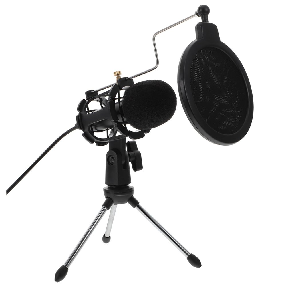 CONGARTENO 1set Condenser Microphone Tripod Stand and Shock Mount for Gaming Streaming Podcasting and Recording and Laptop