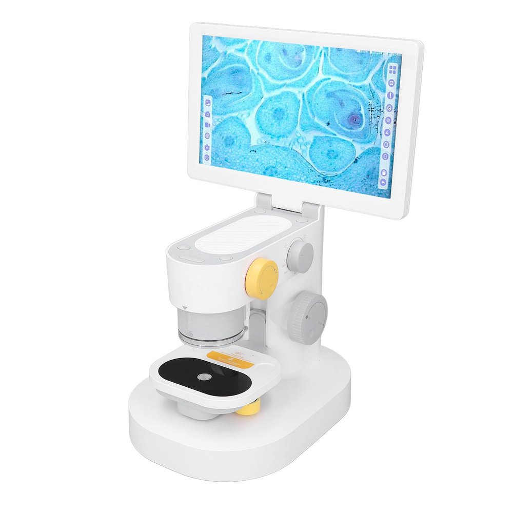 9 Inch Display HD 1080P Smart Biological Microscope with Large Screen, 500w CMOS Sensor Chip, Multi Speed Zoom, LED Light Source, Omni Directional Moving for Laboratory