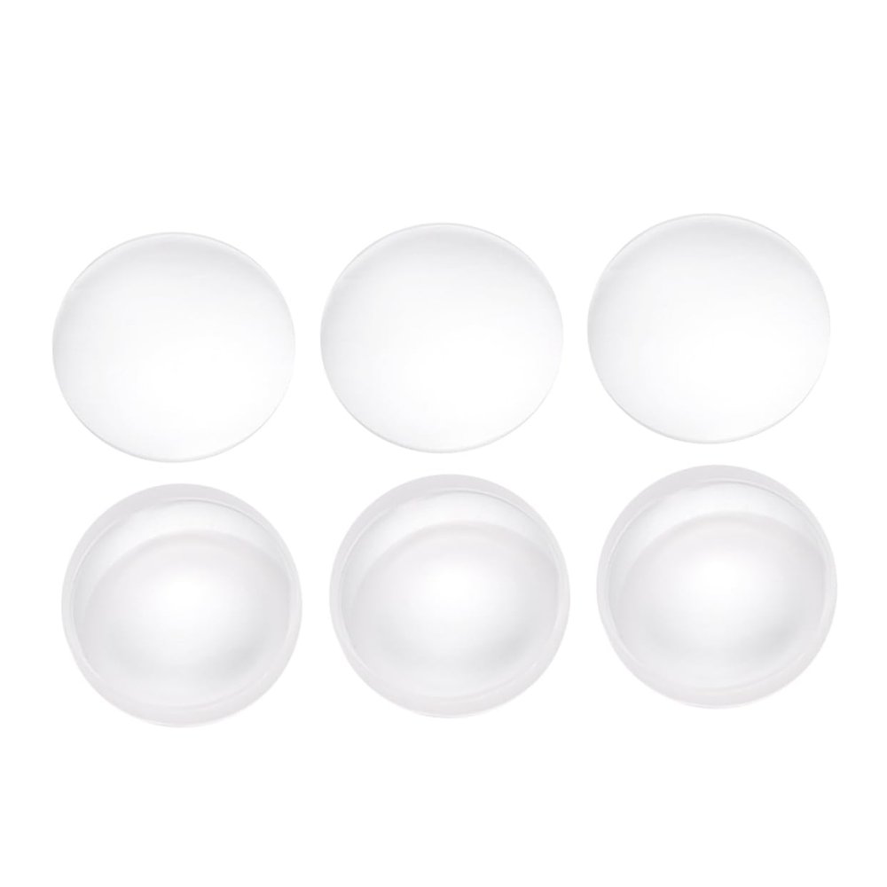 BESTOYARD 6Pcs Double Convex Glass Lens Set 42mm Diameter Focal Length for Optical Experiments High Clarity Acrylic Lens