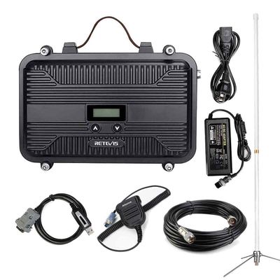 Retevis RT97S GMRS Repeater, RT97 Upgraded Version, Survival Radio Repeater, Full Duplex Long Range with Mic, Compatible with Raspberry Pi, LCD Screen for Emergency, Warehouse and Logistics(1 Pack)