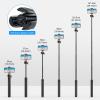 55.7 inch Extendable Phone Tripod, Selfie Stick Vlog Stand with Ball Head and 2 in 1 Phone Clip, for DSLR, Action Camera and Phones view 2