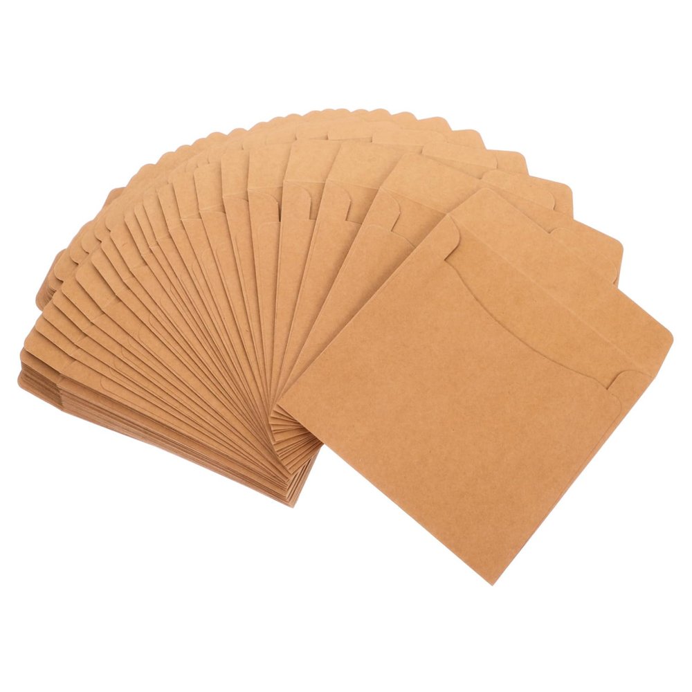ERINGOGO 50pcs Retro Paper Cd Bag Square Sleeves Case for Greeting Cards and Envelopes and Elegant