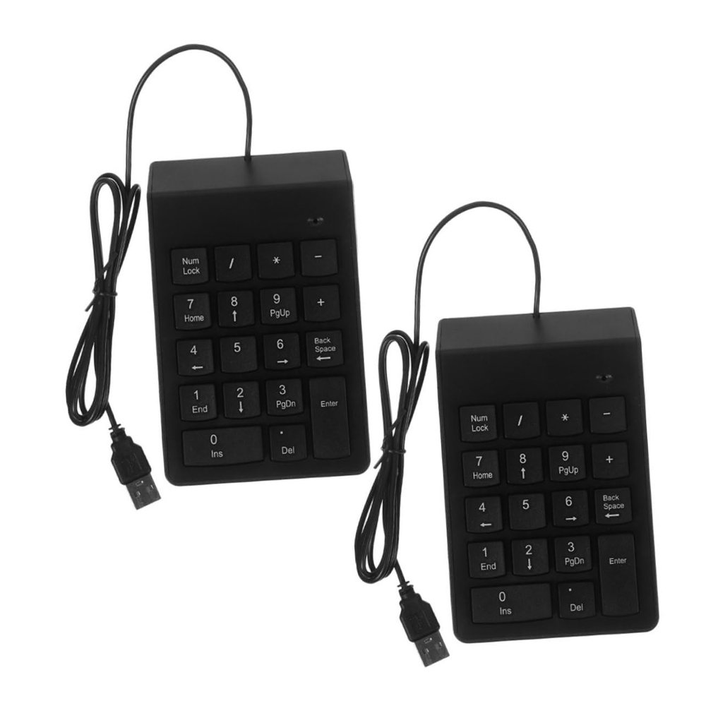 MERRYHAPY 2pcs Mechanical Number Pad Keyboard Portable USB Numeric Keypad Silent Numeric Keypad for Laptop Bank Financial Compact Key
