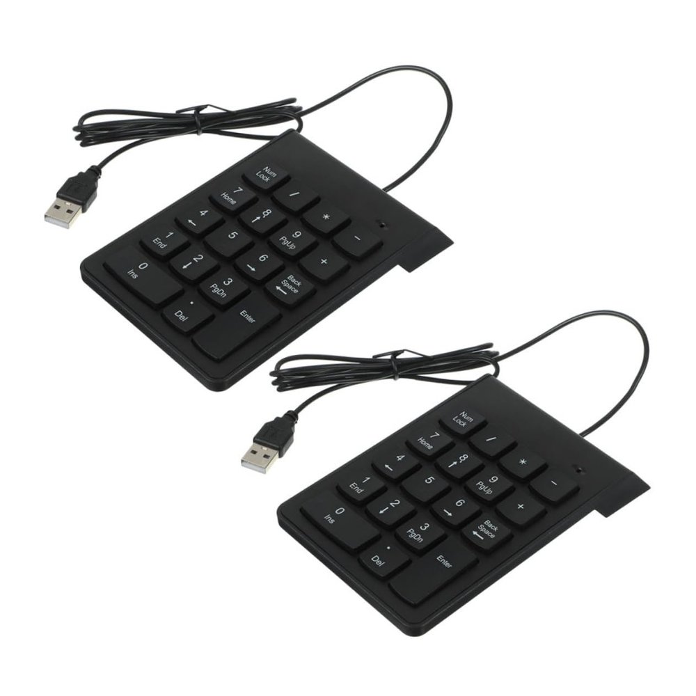 OSALADI 2PCS USB Numeric Keypad for Financial Accounting Portable 18-Key Numpad for Laptop PC and Notebook Compact External Keyboard Silent Keys