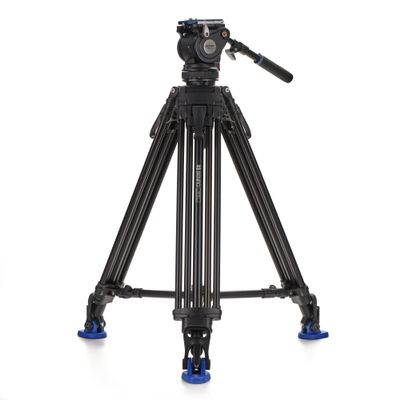 Benro Lightning Lock Aluminum Video Tripod Kit with 75 mm Bowl, Flip-Lock Legs, Mid-Level Spreader & BV6H Plus Video Head (A673LLBV6HPLUS)