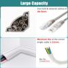 HQLBD Home/Office Cord Cover for Wall Corner, Cuttable PVC Cable Raceways Self-Adhesive, Protect Wires & Prevent Cable Trips, Wall/Floor Mount, 1.5mm Thick(Style-1,45.9ft(1400cm)) view 3
