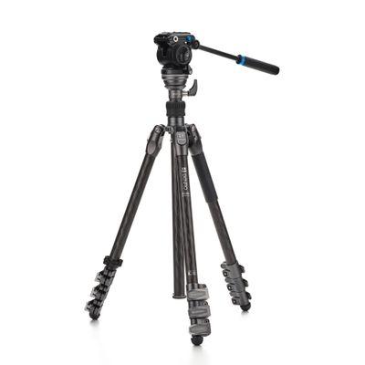 Benro Rhino CF One Series Video Tripod & Monopod Kit with S2 PRO Fluid Head  Carbon-Fiber 4-Section Flip-Lock Legs, Monopod Conversion (FRHN14CFS2PRO)